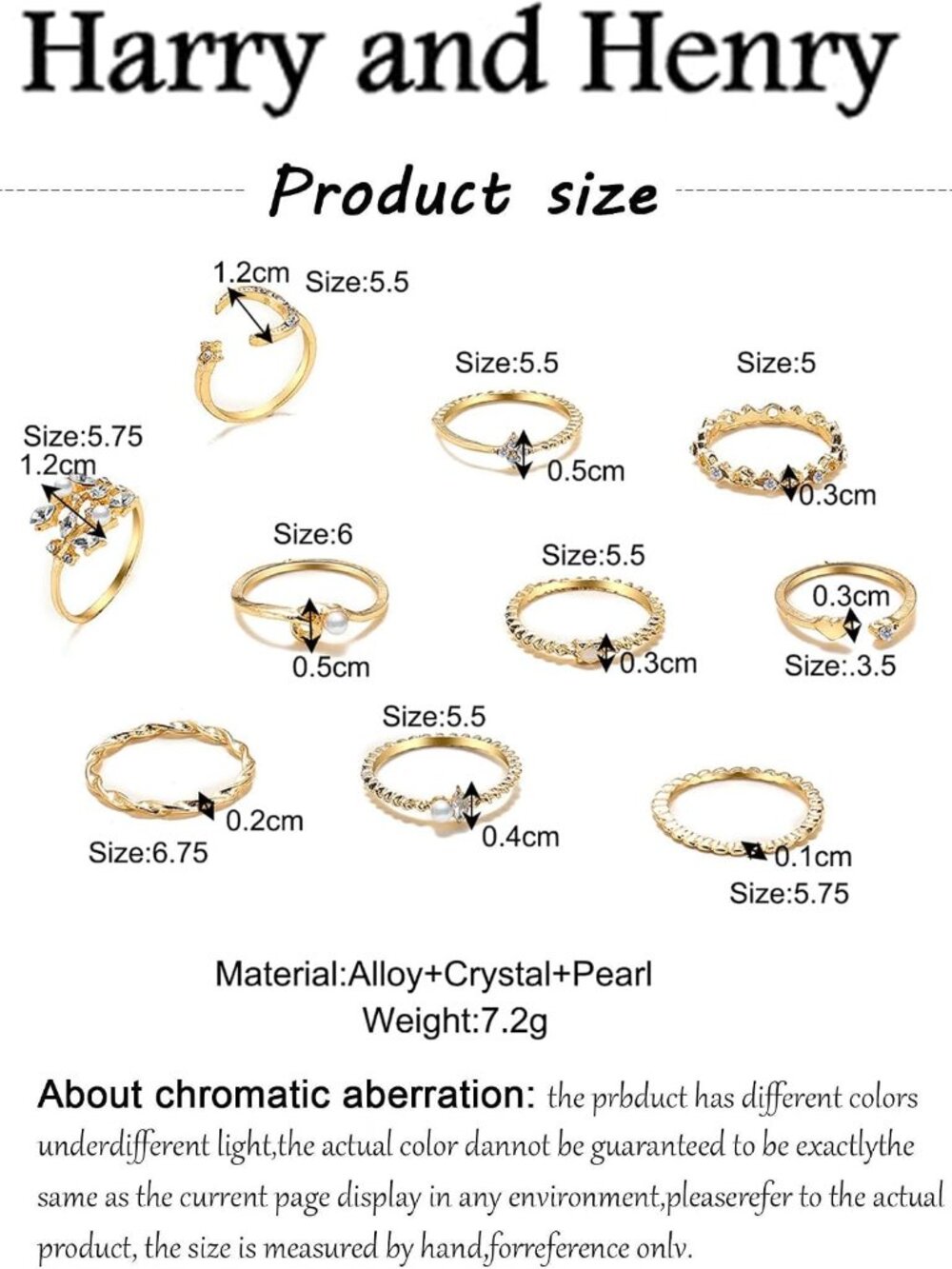 Gold Stackable Rings for Women Teen Girl Gifts Trendy Stuff Simple Star Moon Hea - Picture 6 of 9